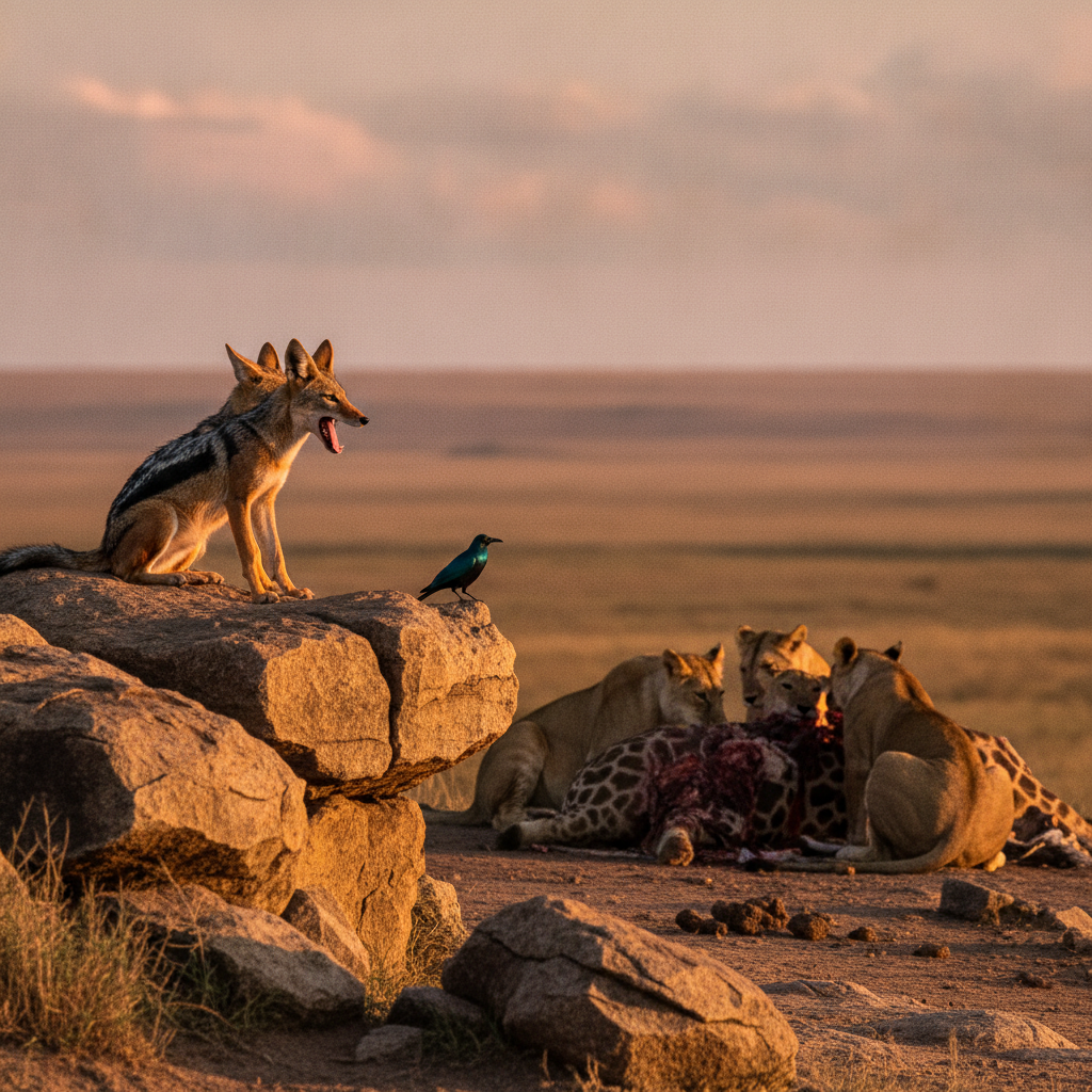 Black-backed jackal AI-generated photoreal reference
