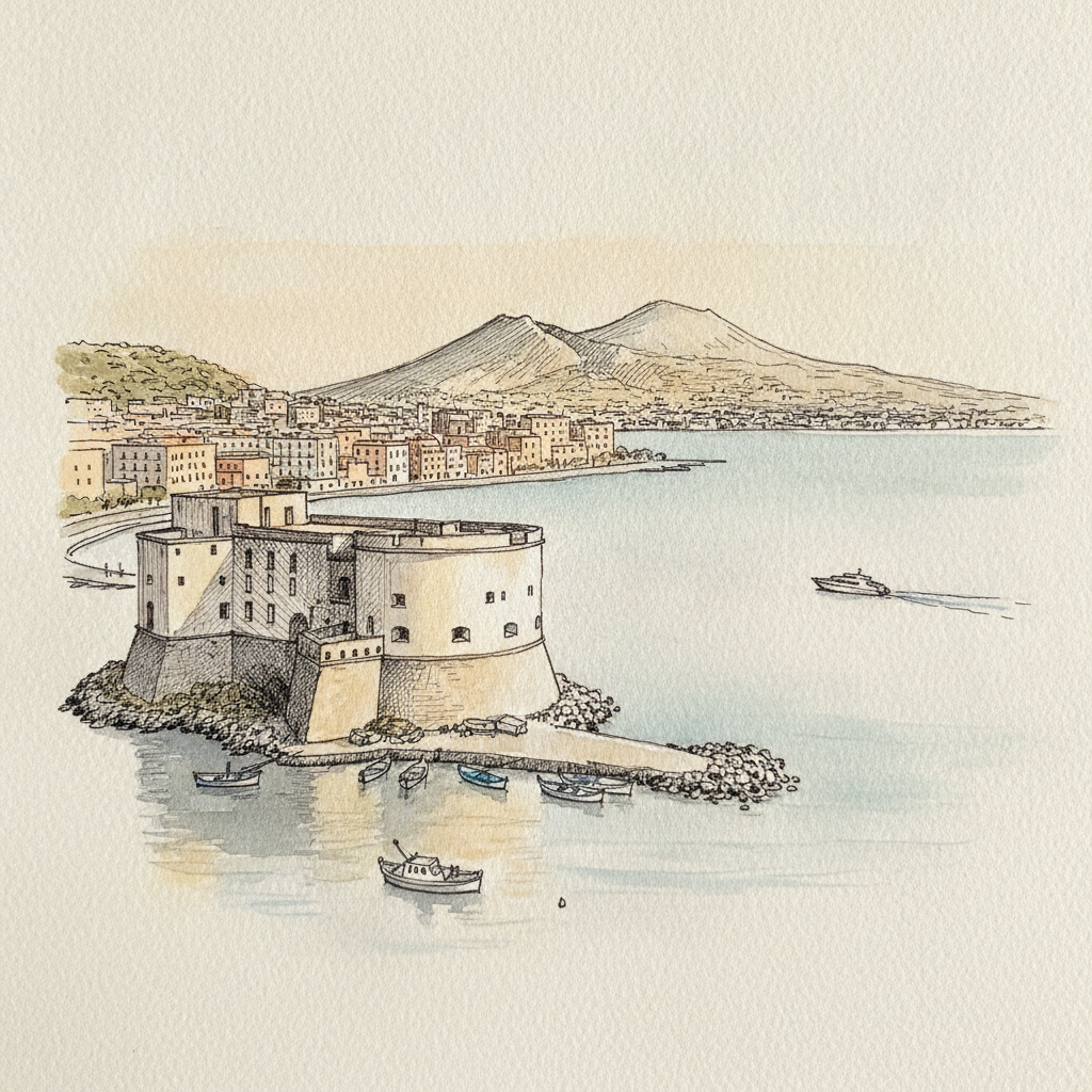 Naples Bay with Vesuvius, Italy example 1