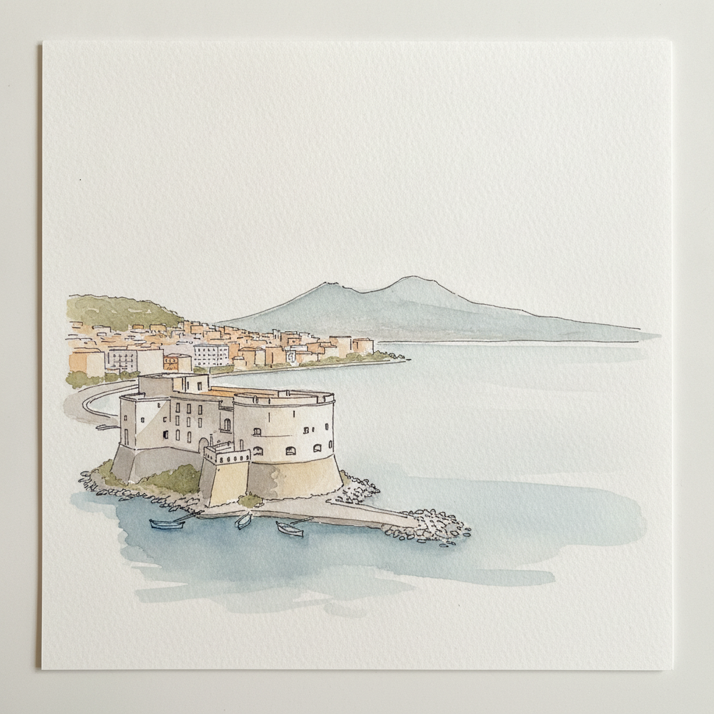 Naples Bay with Vesuvius, Italy example 2