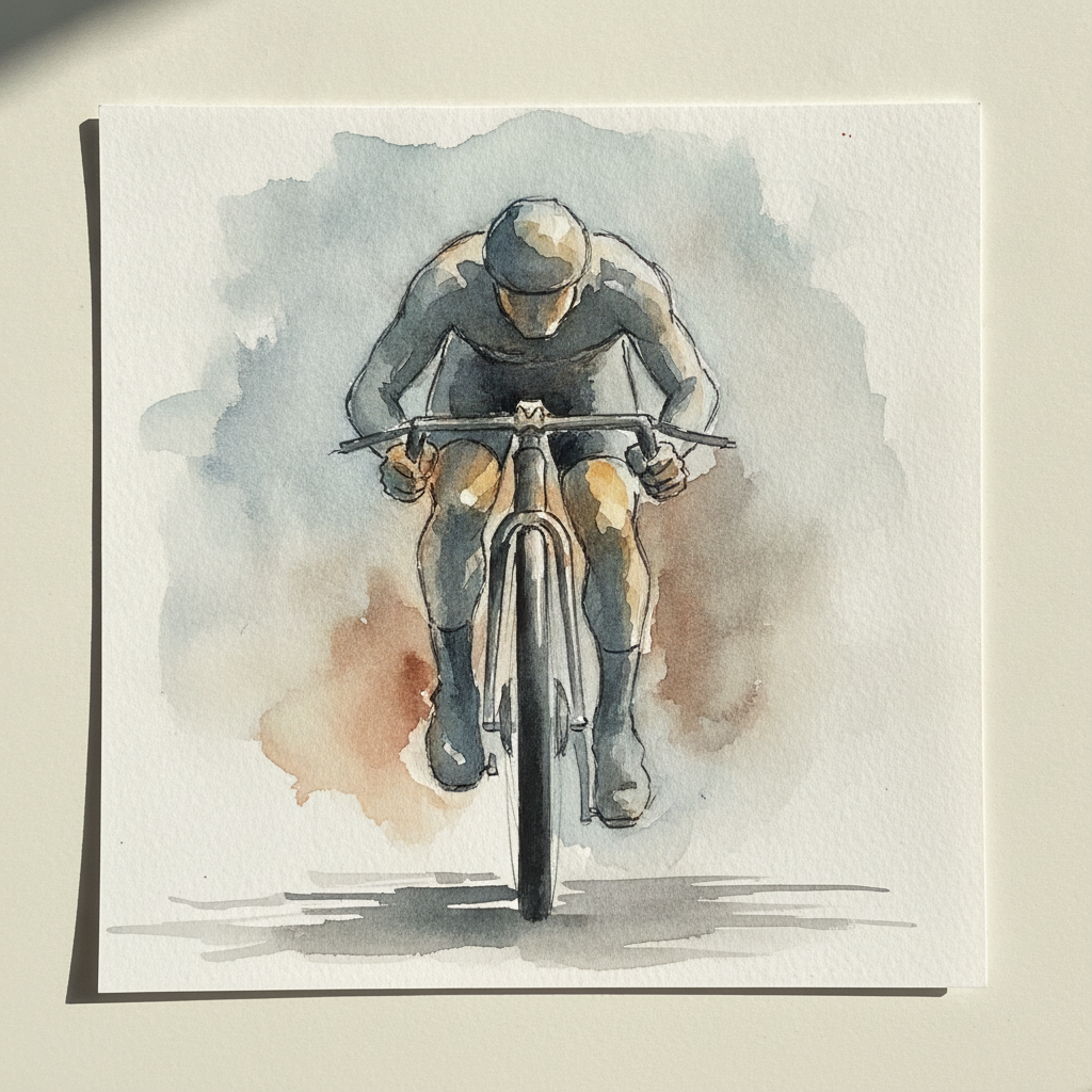 Cyclist Charging the Camera example 2