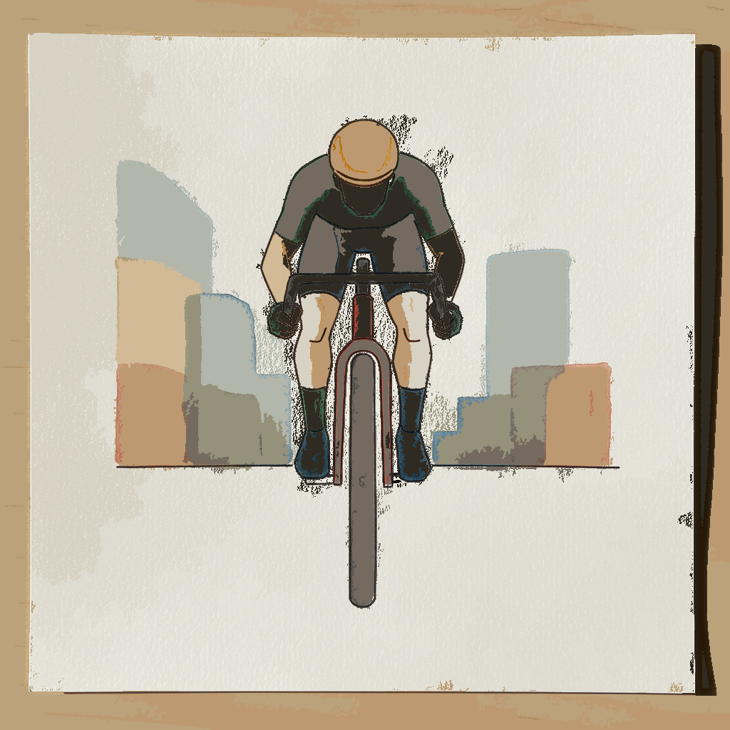 Cyclist Charging the Camera example 3