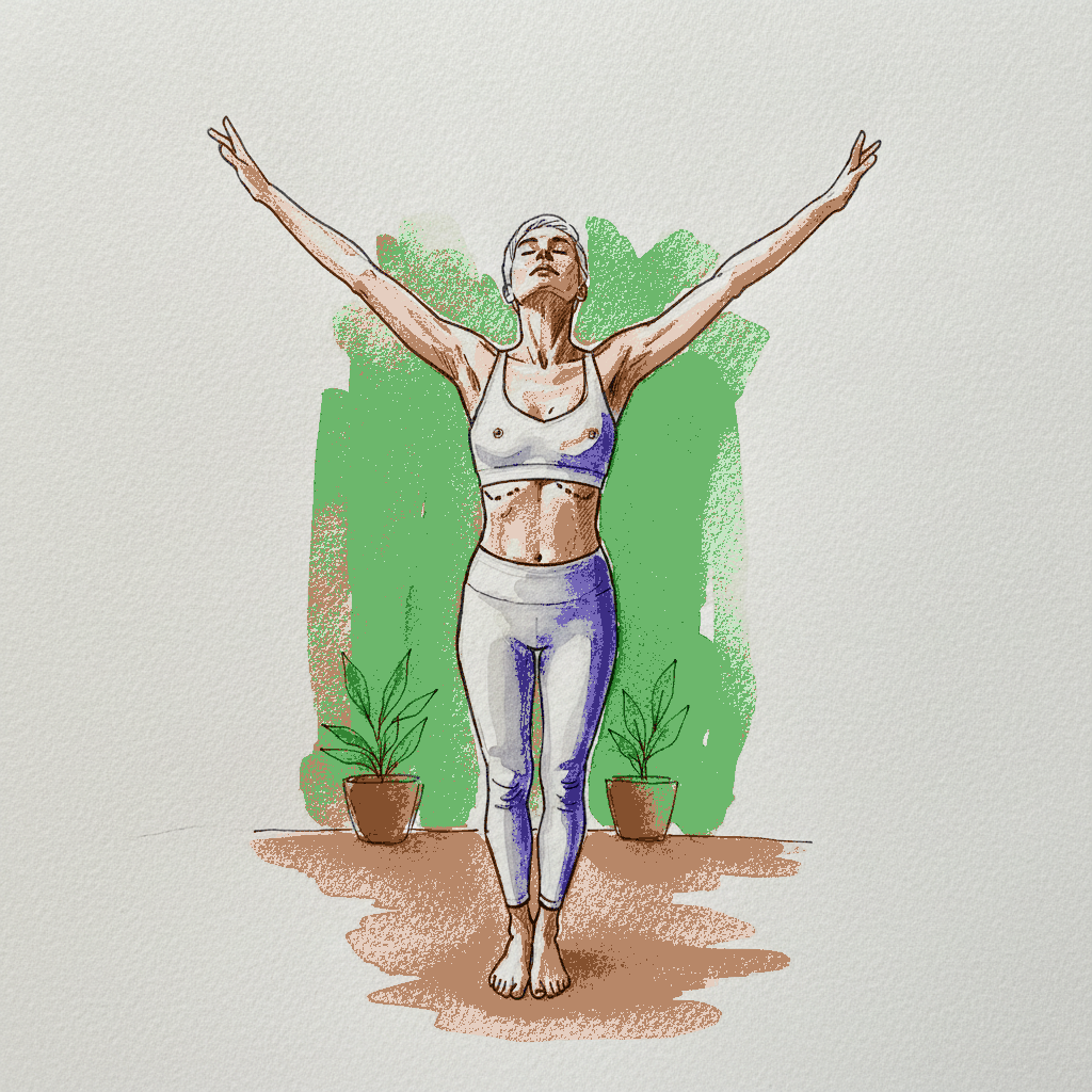 Arms in wide V with slight back-bend example 3