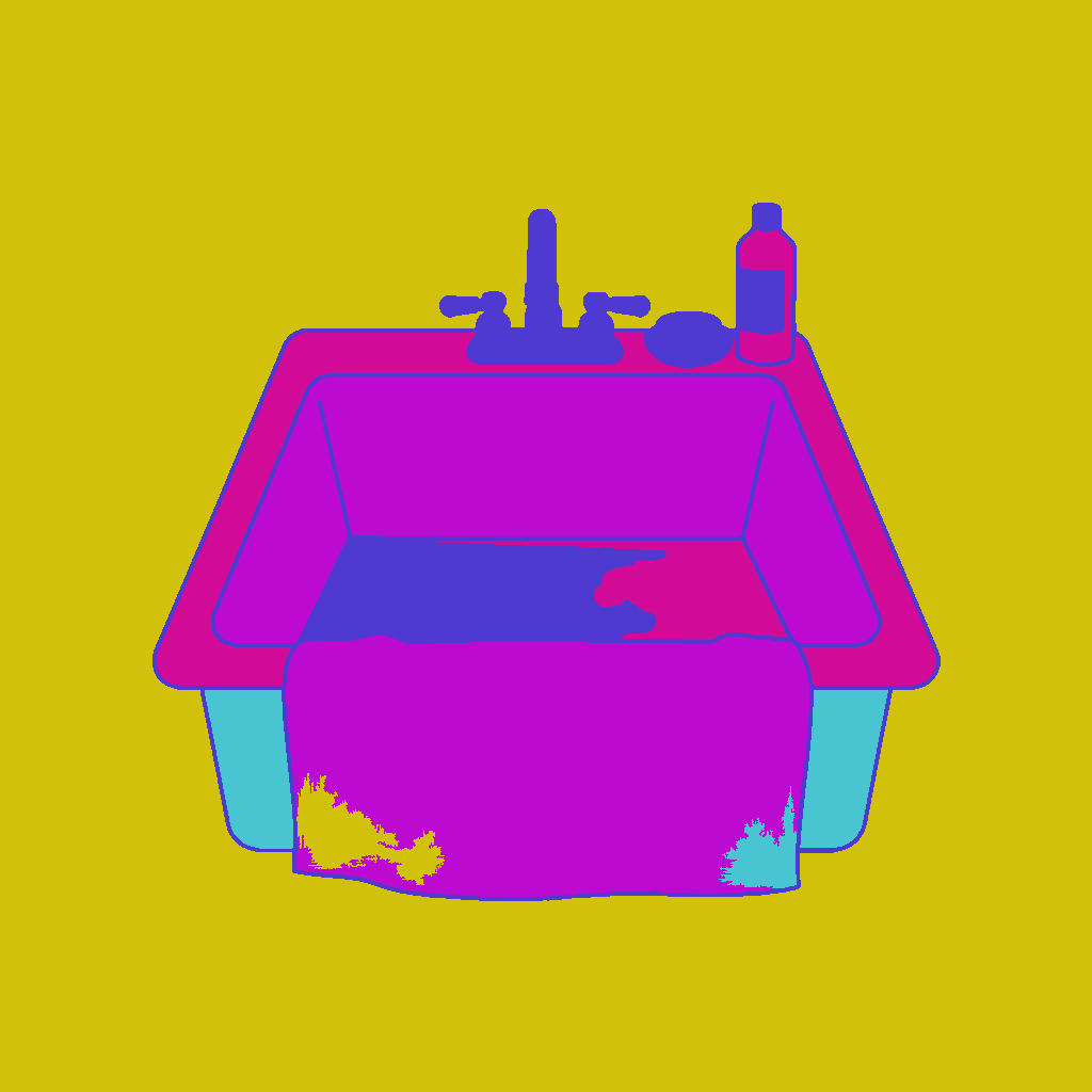 Studio sink with rinsed brushes example 3