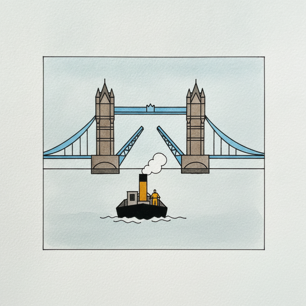 Tower Bridge from a Tug example 3