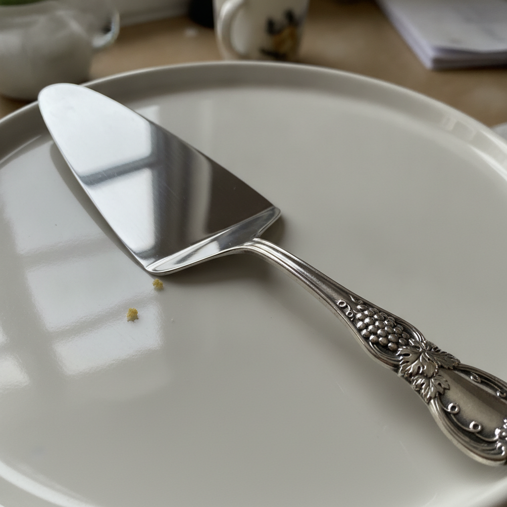 Silver-Handled Cake Server AI-generated photoreal reference