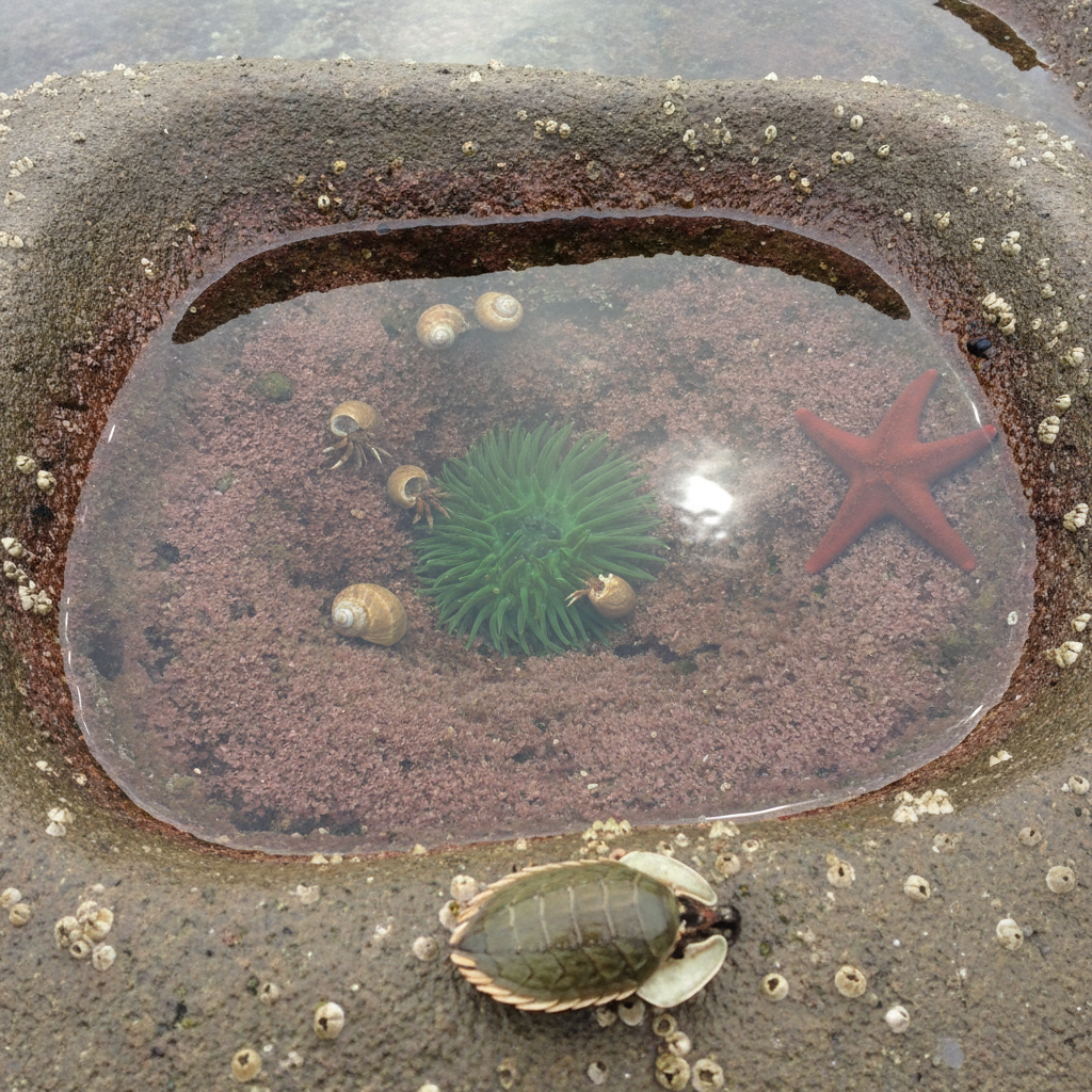 Tide pool at Botanical Beach, Vancouver Island AI-generated photoreal reference