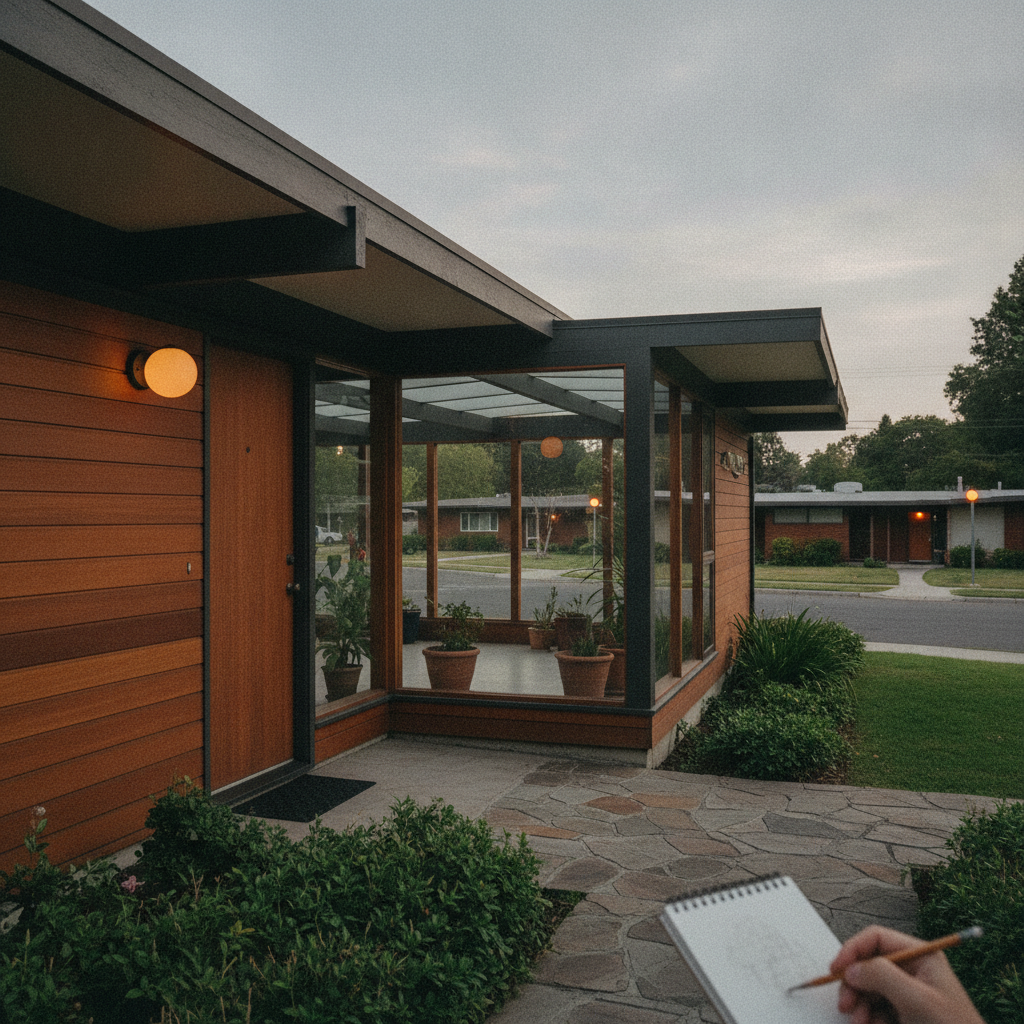 Eichler Home — Greenmeadow, Palo Alto, California, USA AI-generated photoreal reference