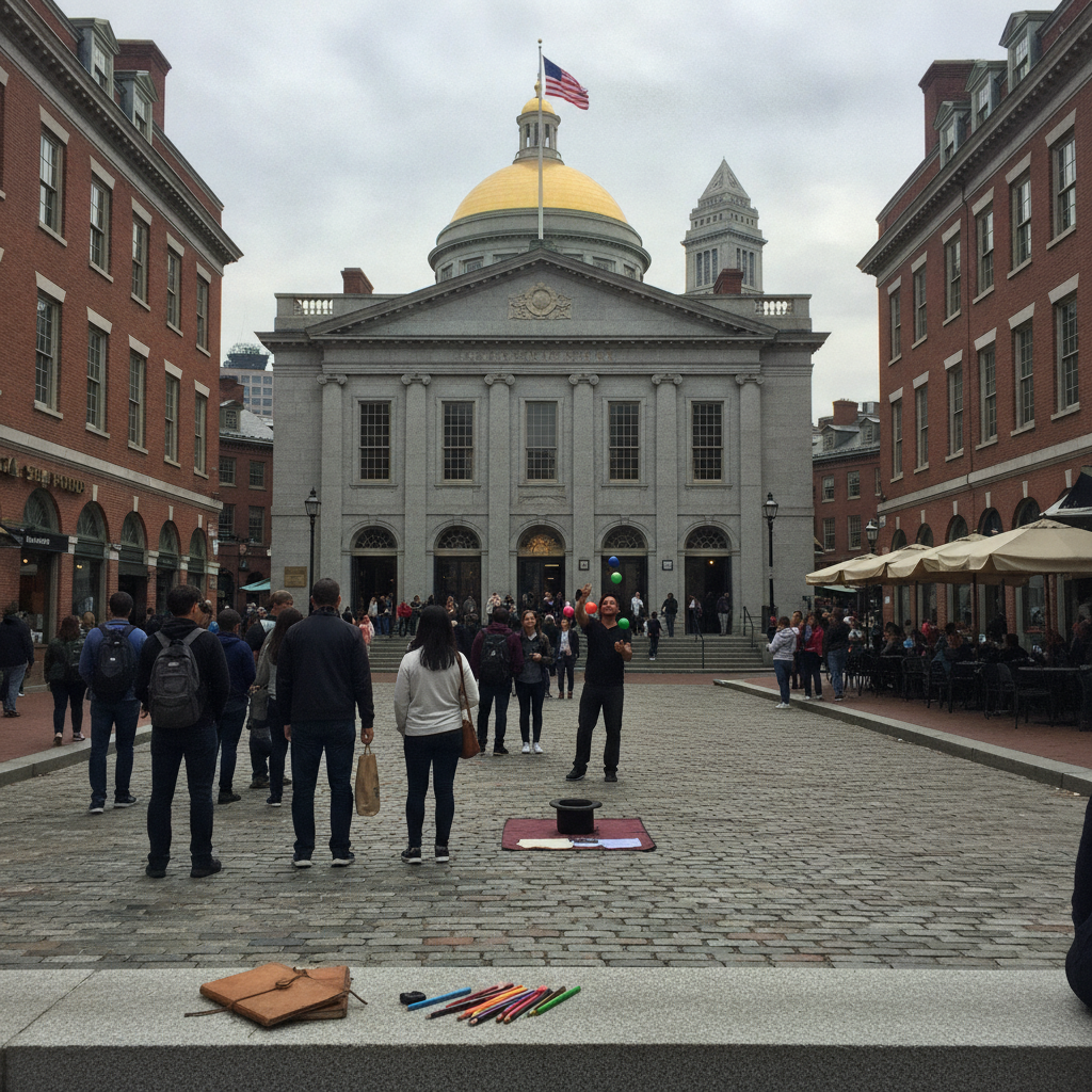 Quincy Market and Faneuil Hall, Boston, Massachusetts, USA AI-generated photoreal reference