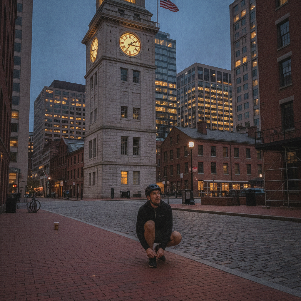 Old Customs House, Boston, 6:48 p.m. AI-generated photoreal reference
