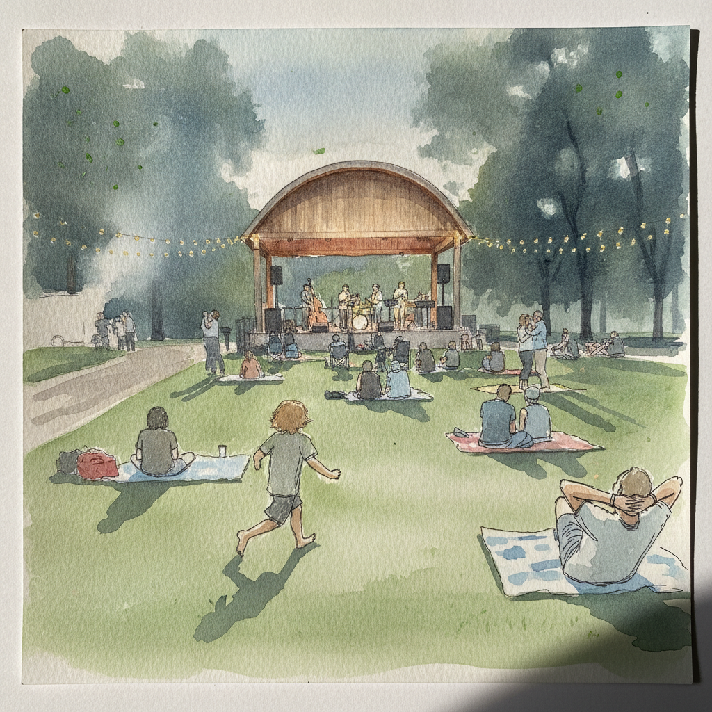 Bandshell with concert in progress example 1