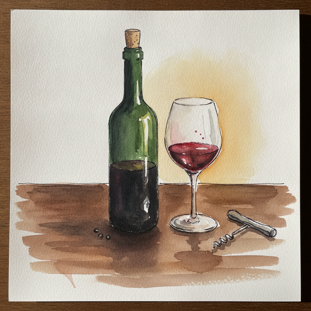 Bordeaux Bottle and Glass example 1