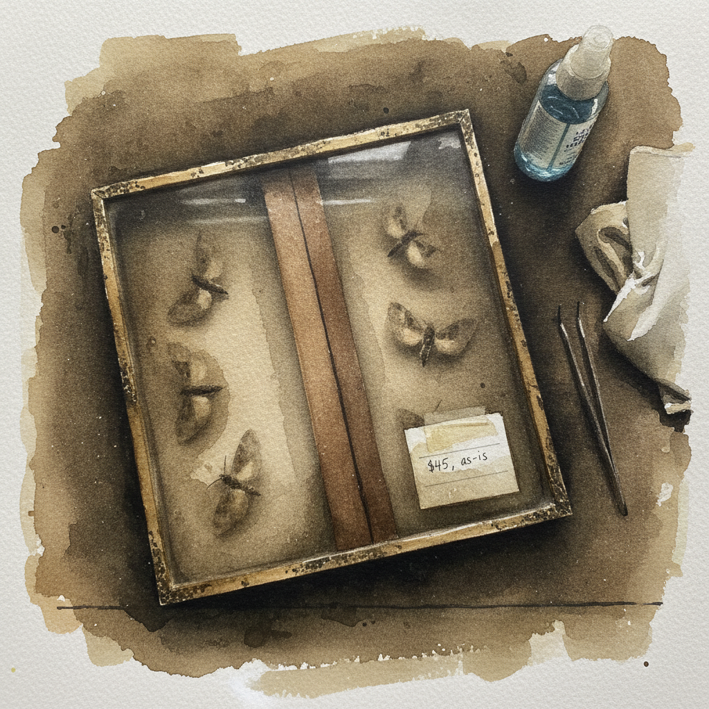 Antique shop find on a workbench example 1