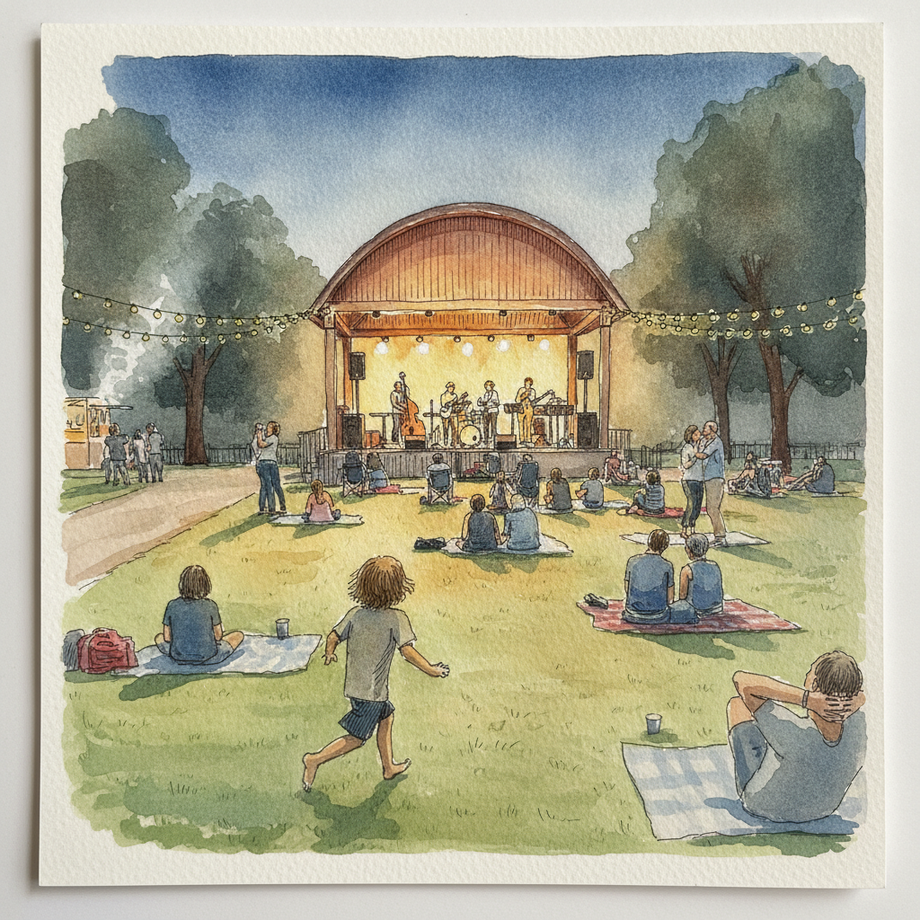 Bandshell with concert in progress example 2