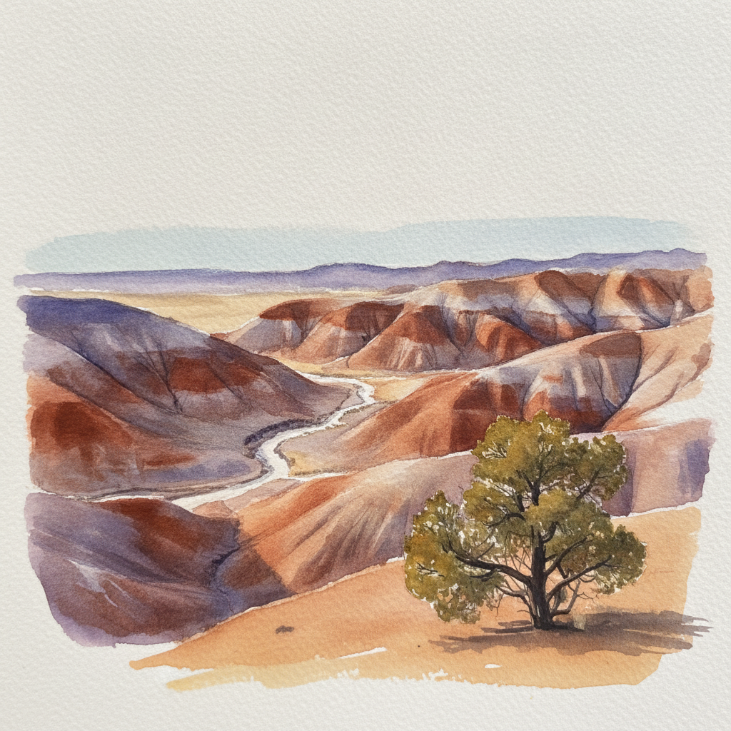 Painted Desert overlook, Petrified Forest, Arizona, USA example 2