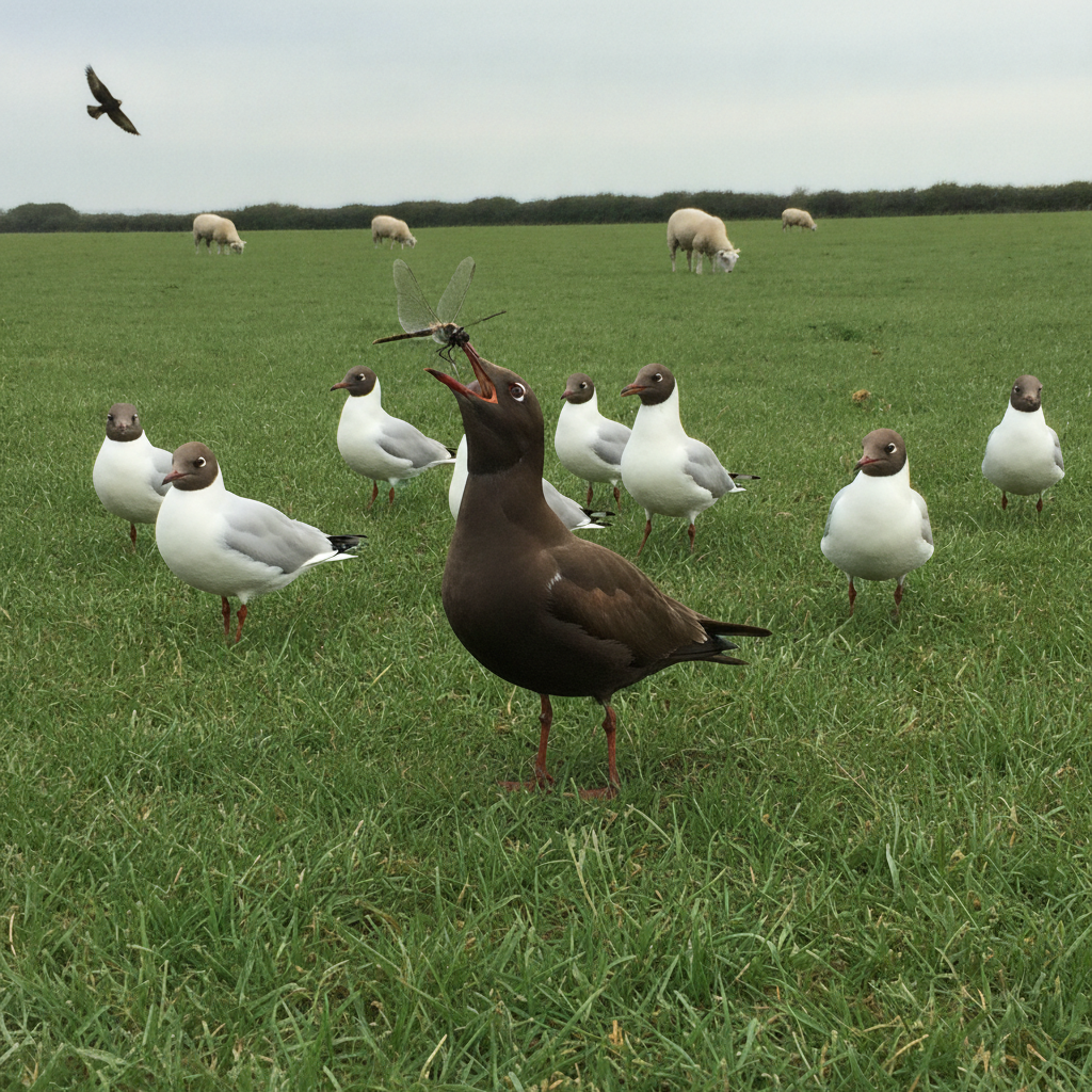 Black-headed gull AI-generated photoreal reference