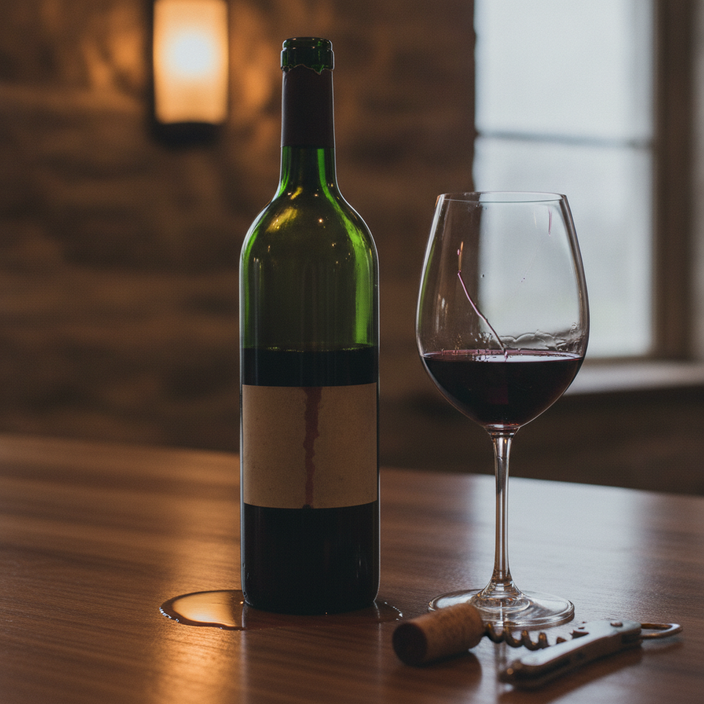 Bordeaux Bottle and Glass AI-generated photoreal reference