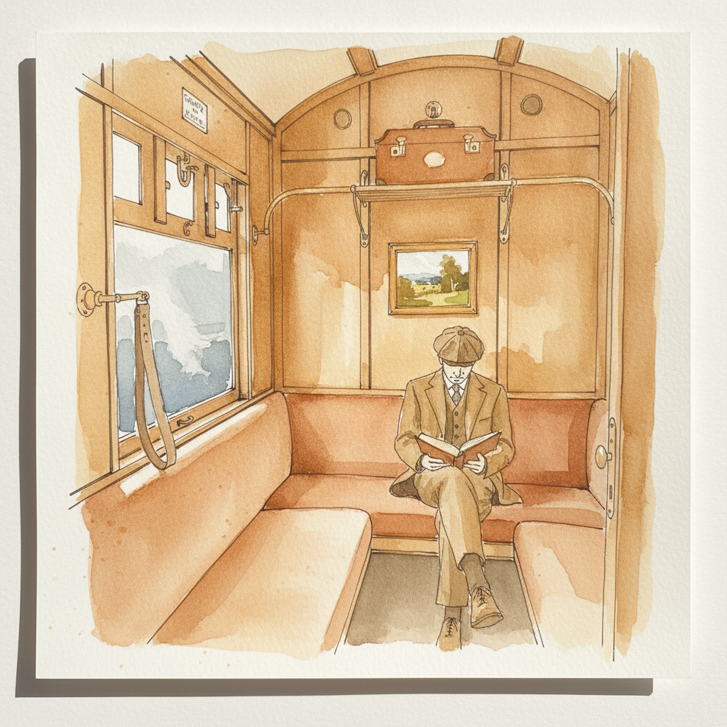 Antique steam train compartment example 1