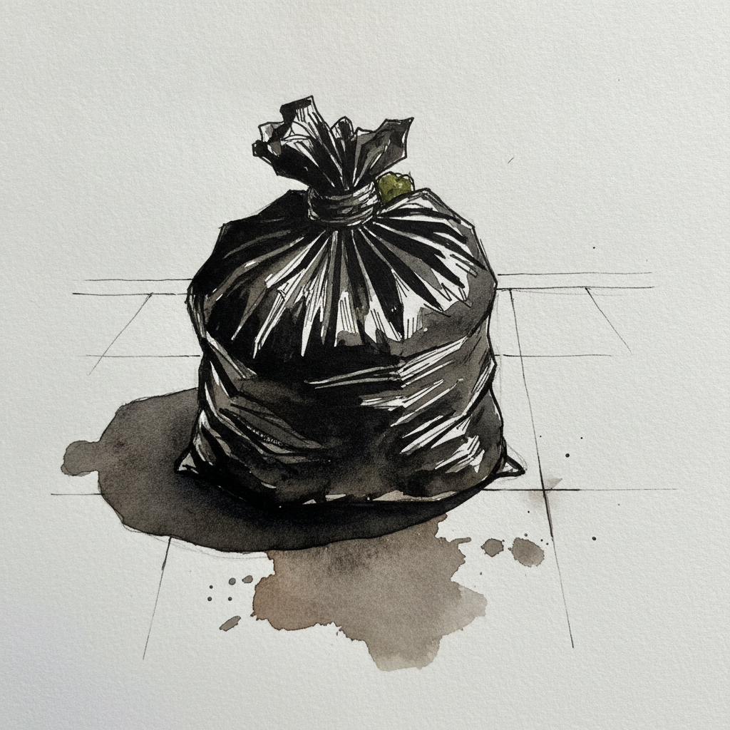 Trash Bag, Tied and Set example 1