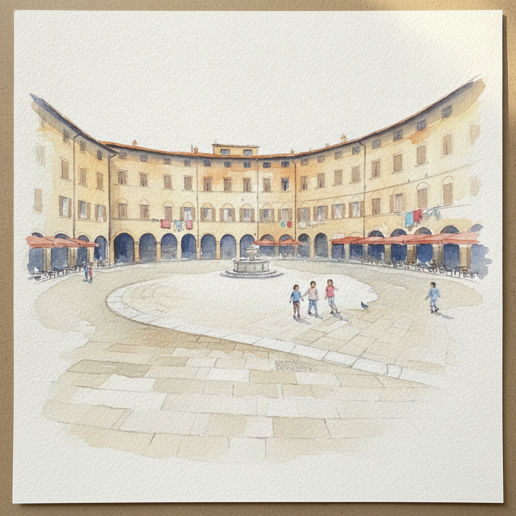 Piazza Anfiteatro, Lucca, Italy example 1