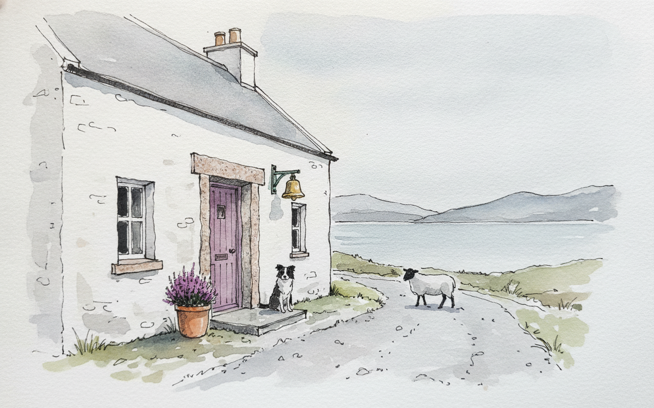 Highland Crofting-Village Post Office, Heather Season example 1
