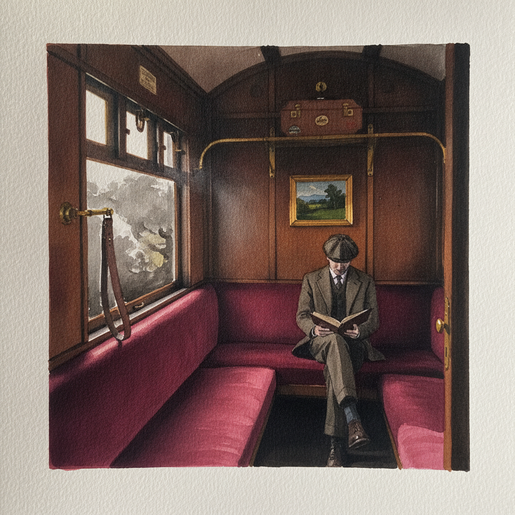 Antique steam train compartment example 2