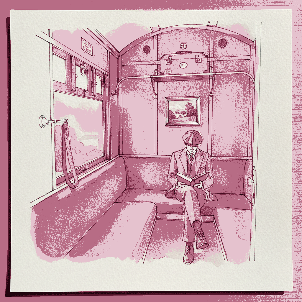 Antique steam train compartment example 3