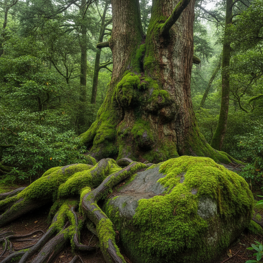 Yakushima cedar forest, Japan AI-generated photoreal reference