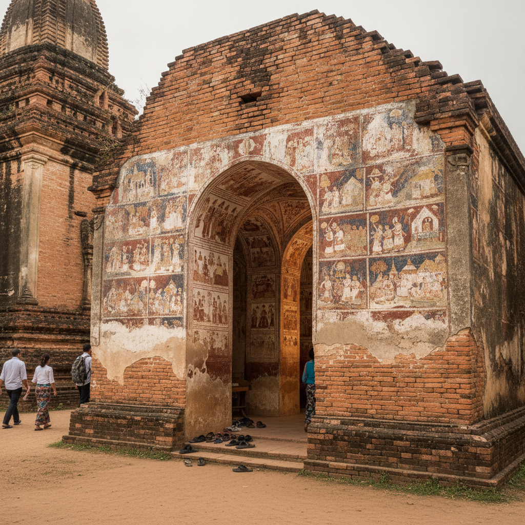 Ananda Ok Kyaung, Bagan, Myanmar AI-generated photoreal reference