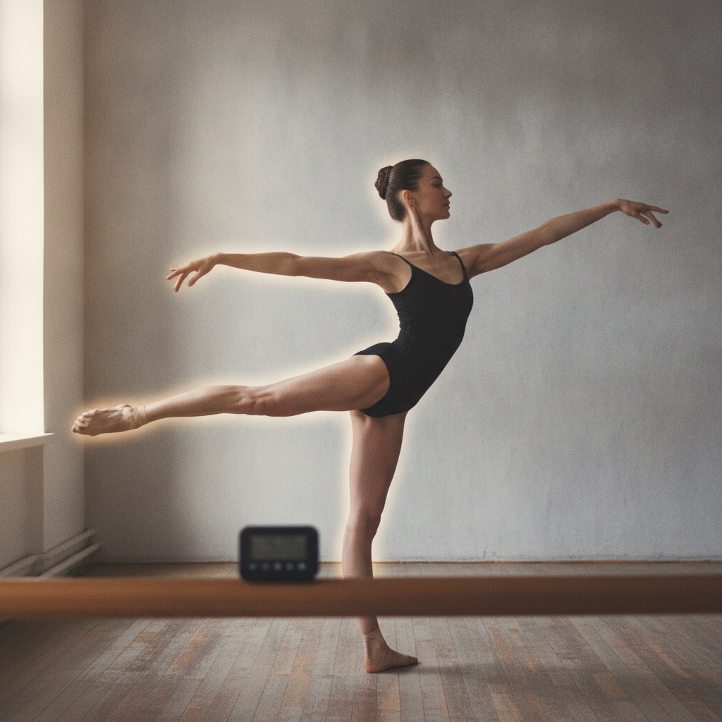 Mid-Pirouette Arabesque AI-generated photoreal reference