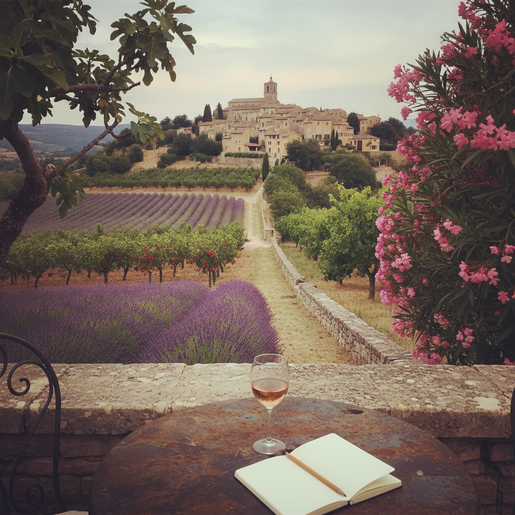 Provence Hill Village, Bonnieux, Luberon, France AI-generated photoreal reference