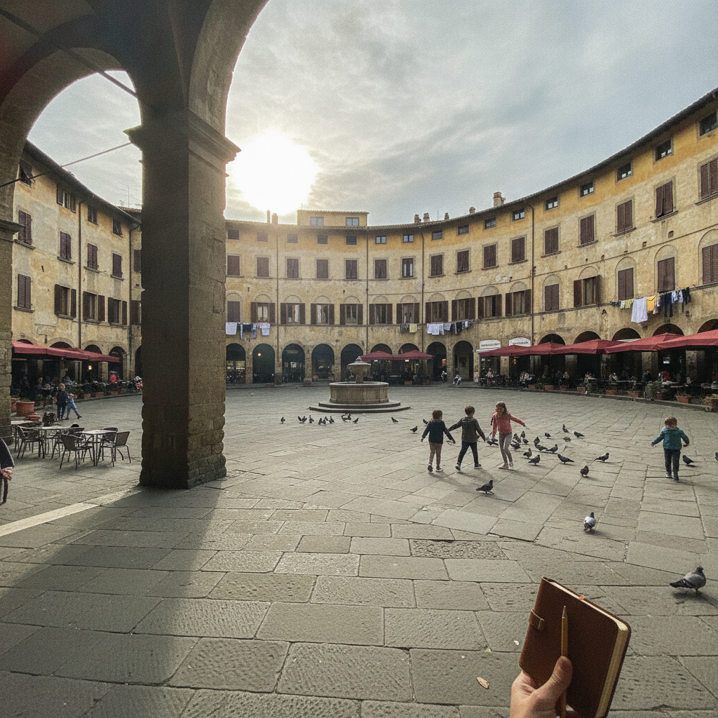 Piazza Anfiteatro, Lucca, Italy AI-generated photoreal reference