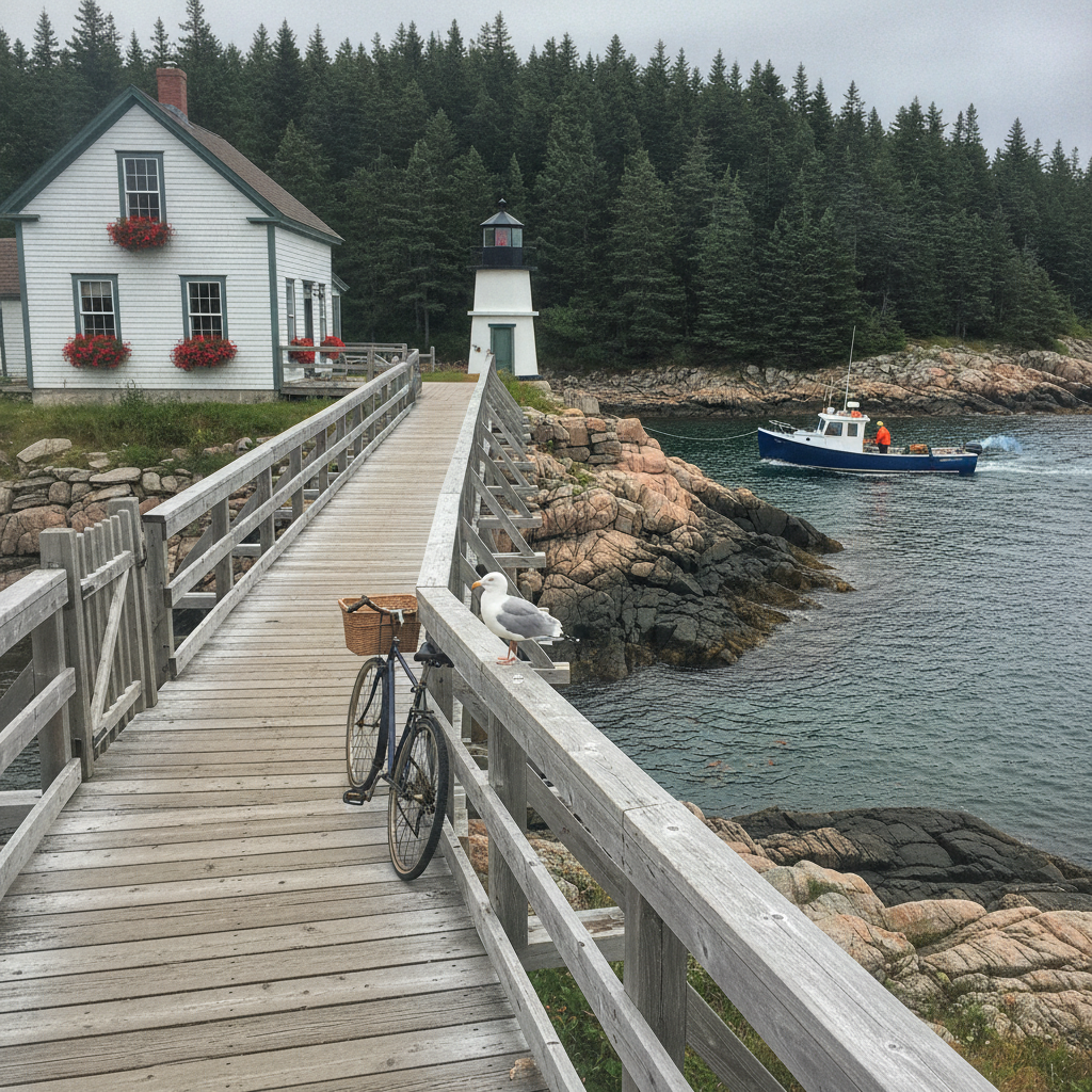 Marshall Point Footbridge AI-generated photoreal reference