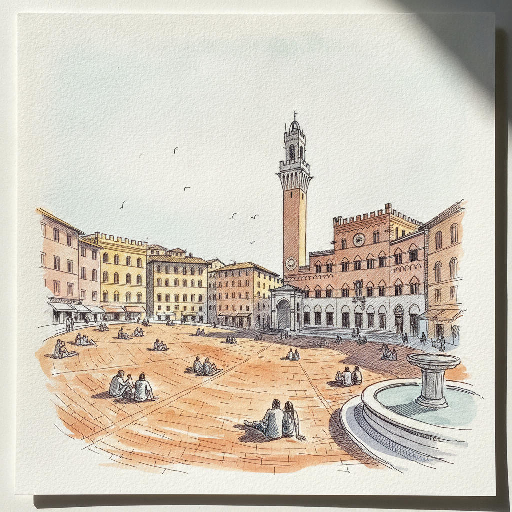 Piazza del Campo, Siena, Italy example 1