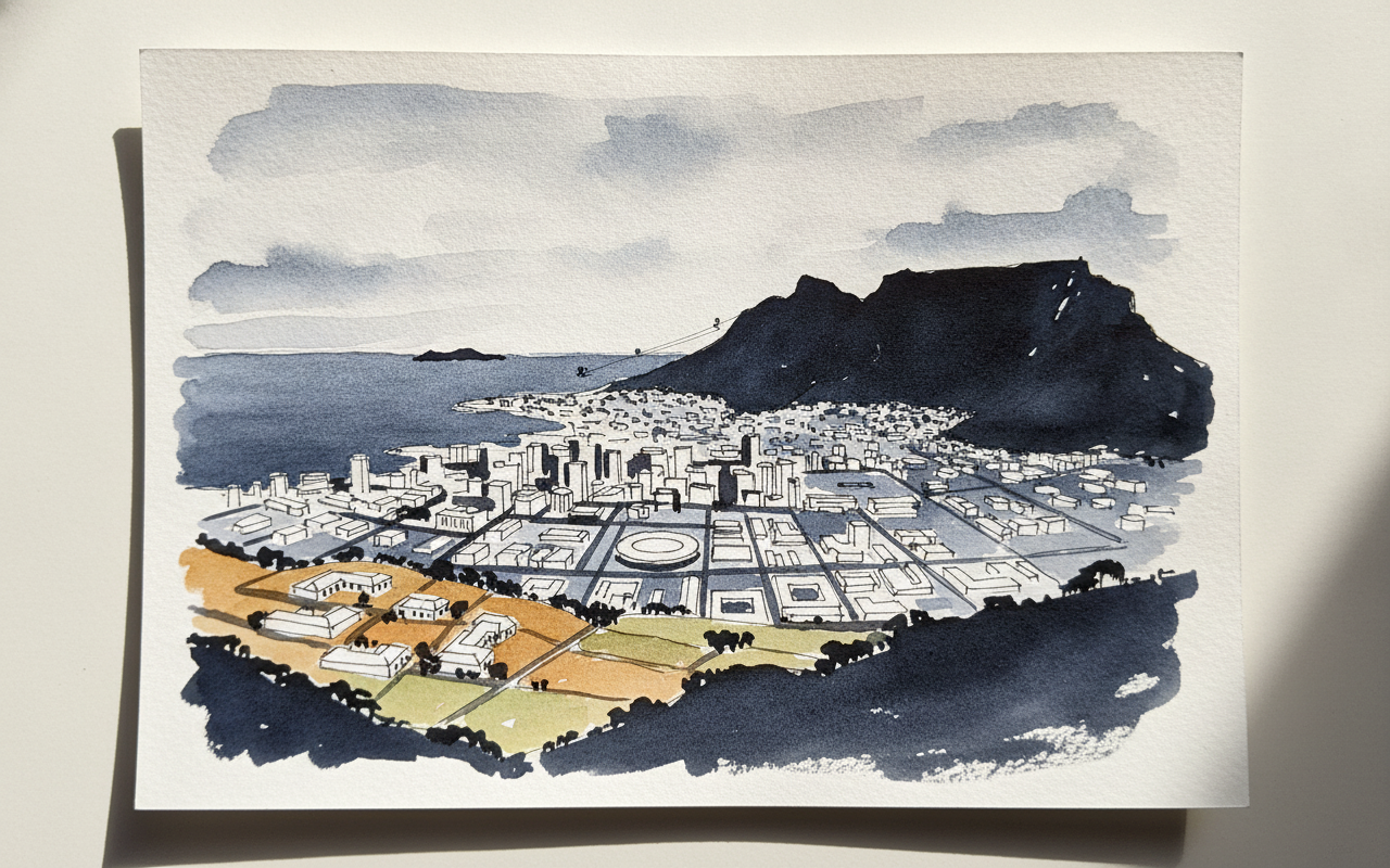 Cape Town from a Paragliding Launch, Lions Head example 1