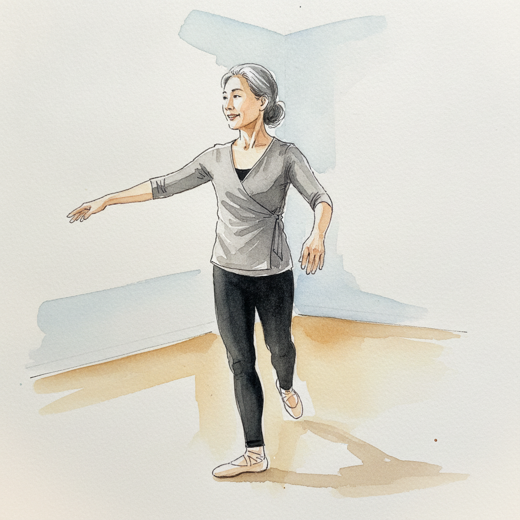 First arabesque, Korean grandmother teacher example 1