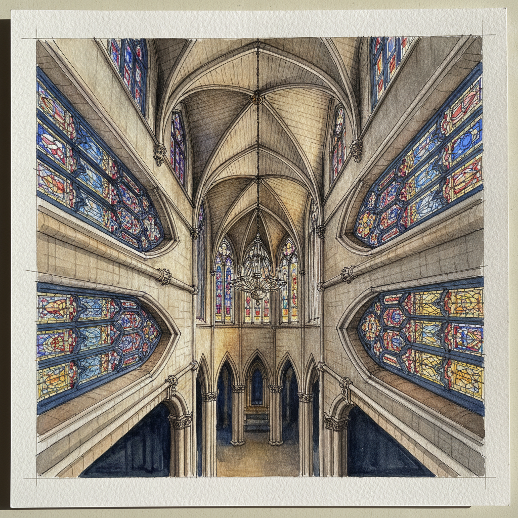 Cathedral from the Floor Looking Up example 1