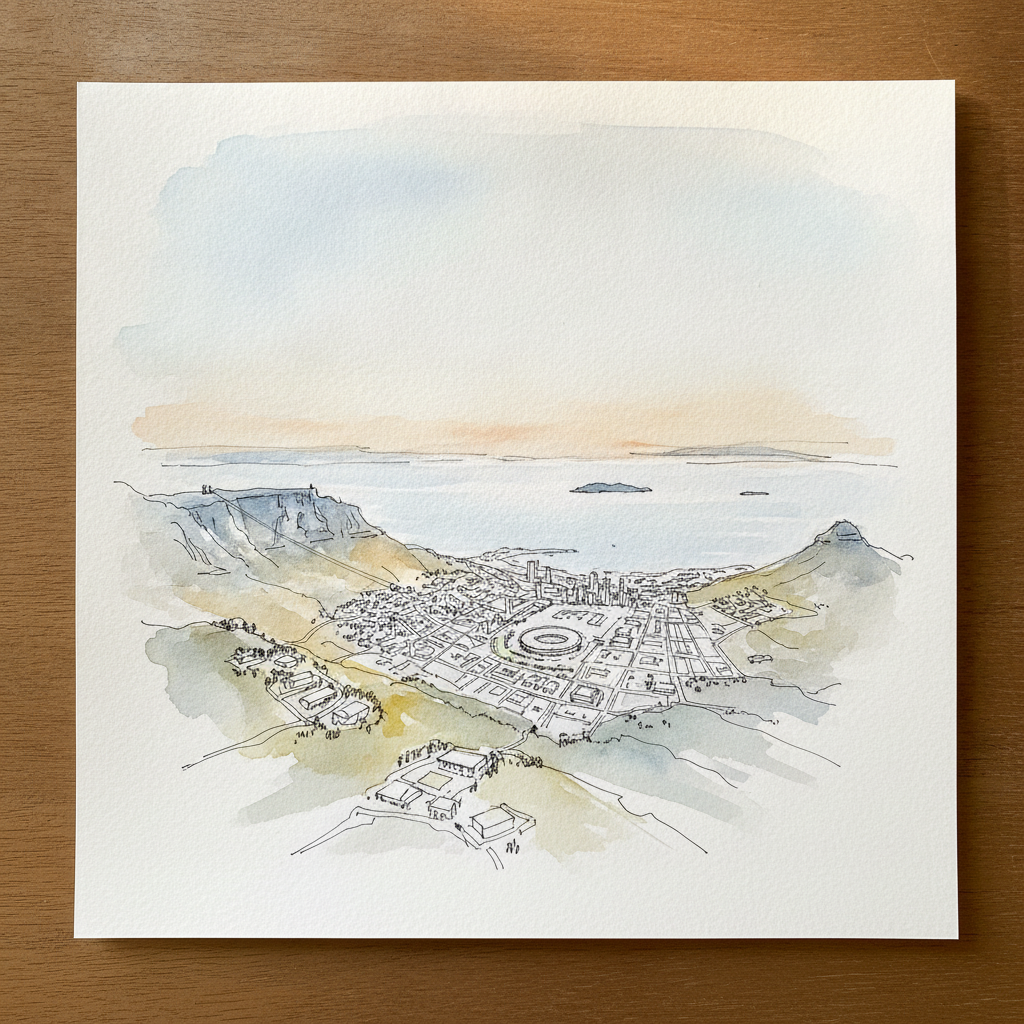 Cape Town from a Paragliding Launch, Lions Head example 2