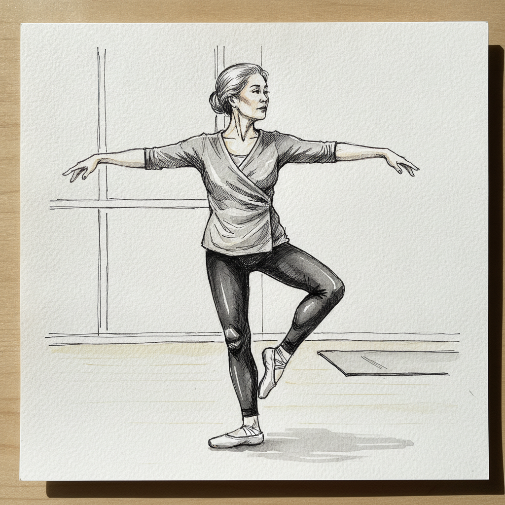First arabesque, Korean grandmother teacher example 2