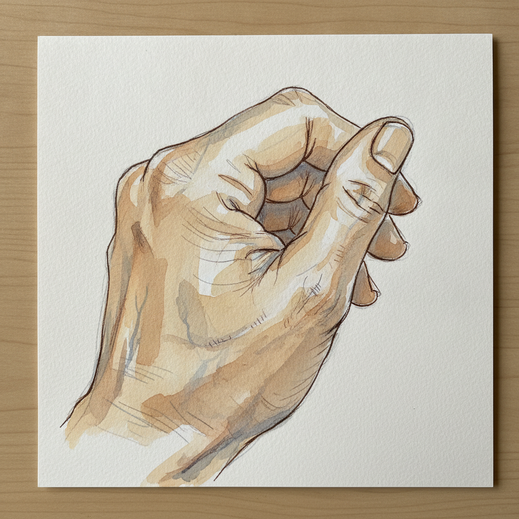 Aging Knuckle Closeup, Mixed-Race Woman 70s example 2
