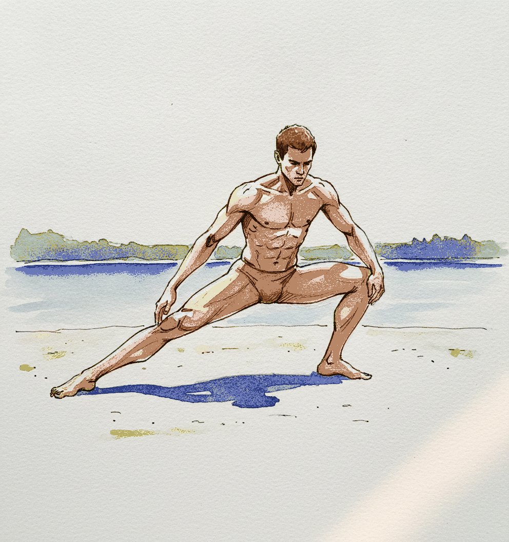 Cossack Squat, Bare Riverbank example 3