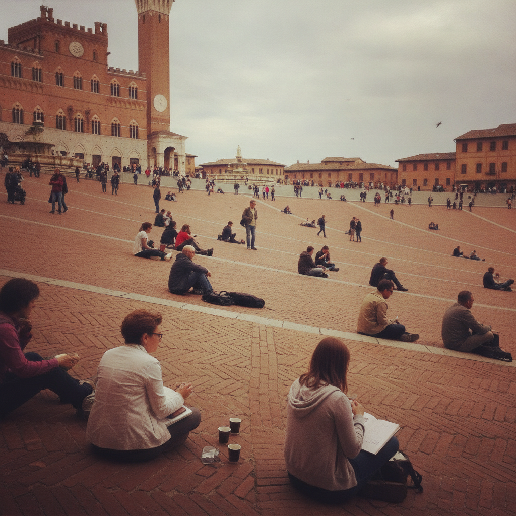 Piazza del Campo, Siena, Italy AI-generated photoreal reference