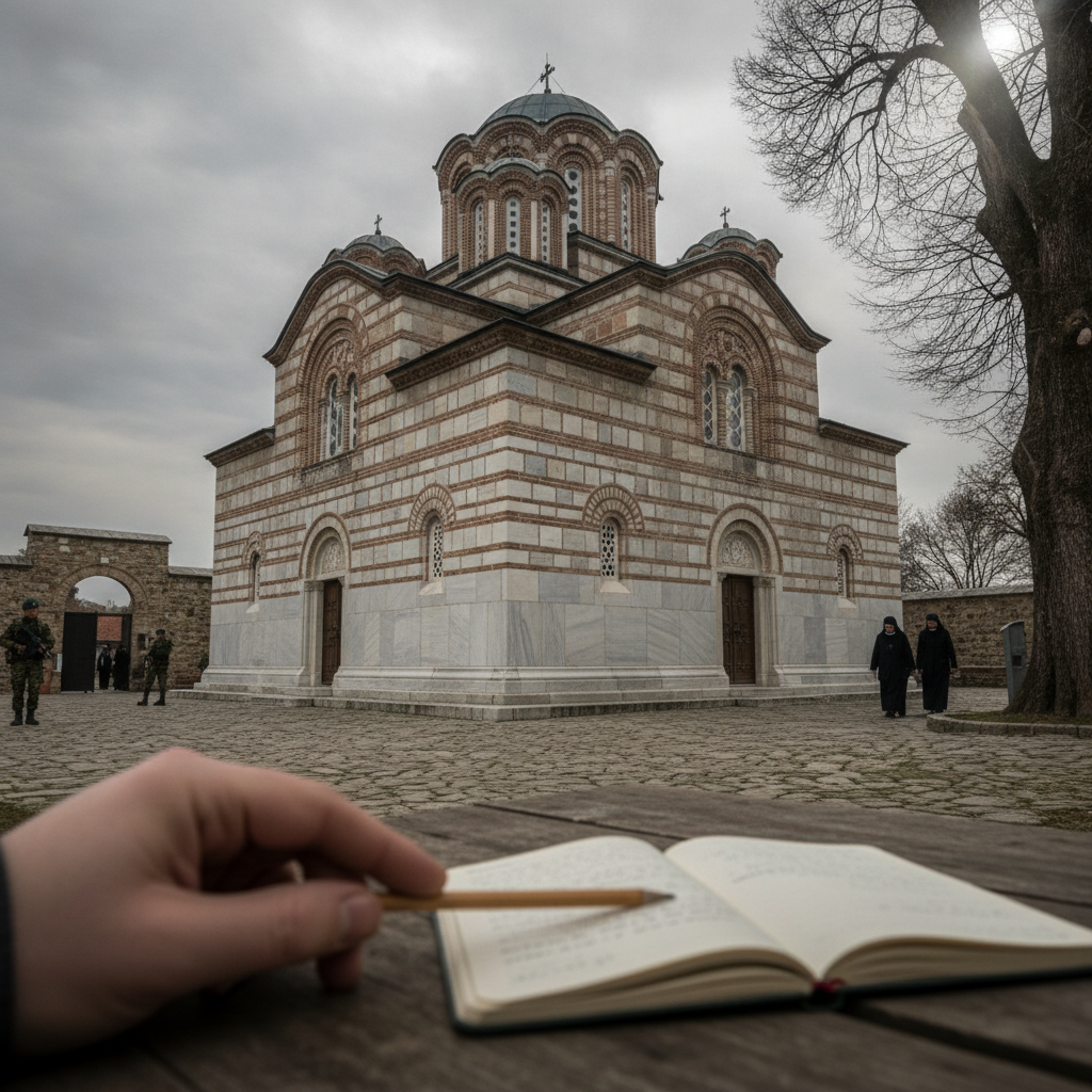 Gračanica Monastery, Kosovo AI-generated photoreal reference