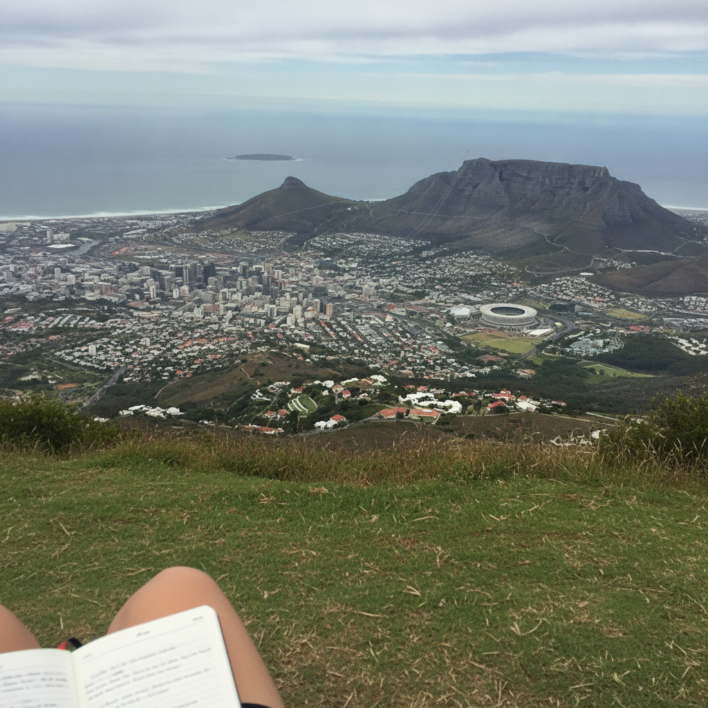 Cape Town from a Paragliding Launch, Lions Head AI-generated photoreal reference