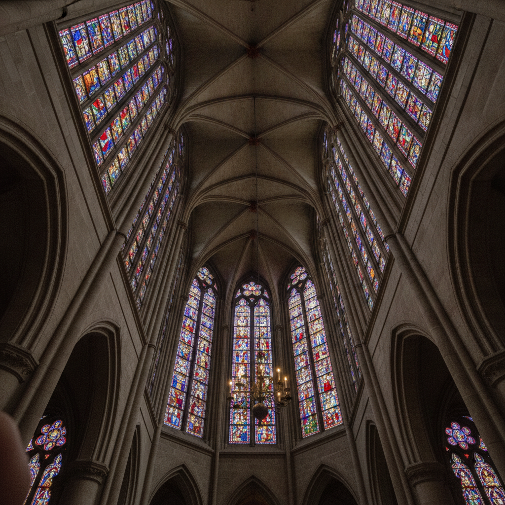 Cathedral from the Floor Looking Up AI-generated photoreal reference