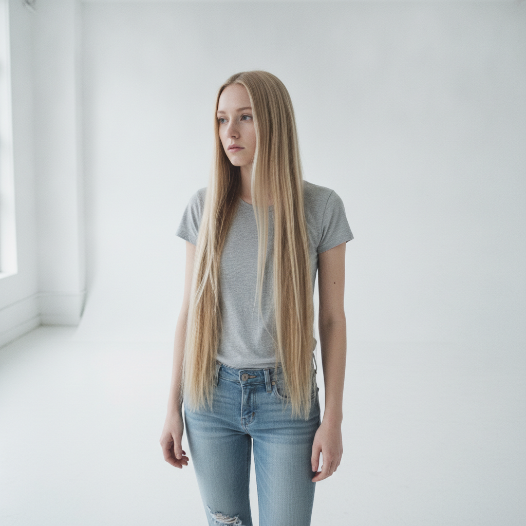 Kouros Step-Forward, Marble Studio AI-generated photoreal reference