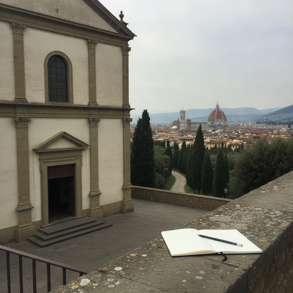 San Salvatore al Monte, Florence, Italy AI-generated photoreal reference