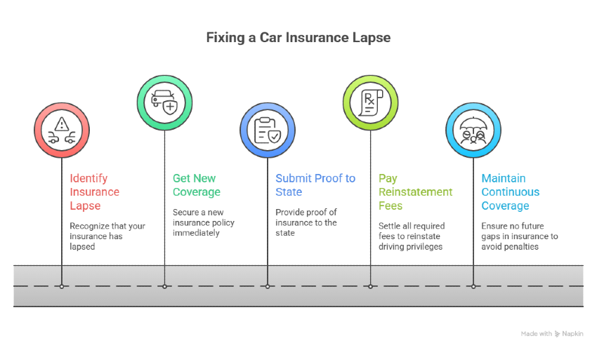 Steps to fix a car insurance lapse