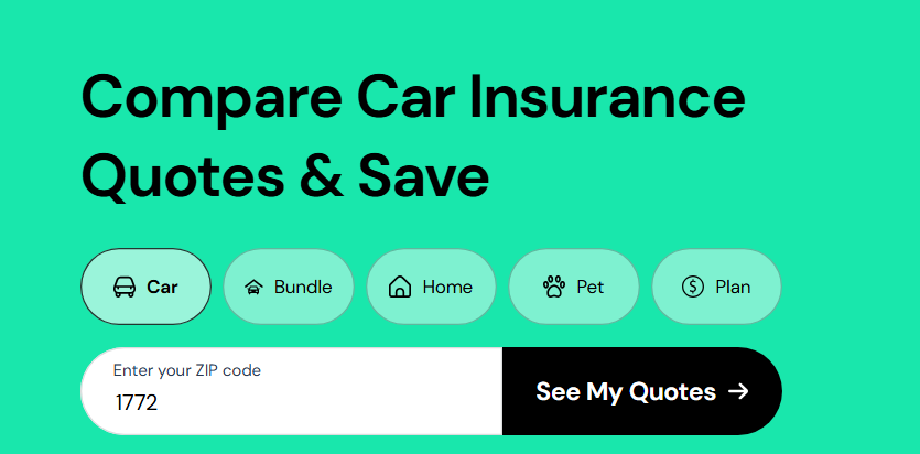 Compare website screen