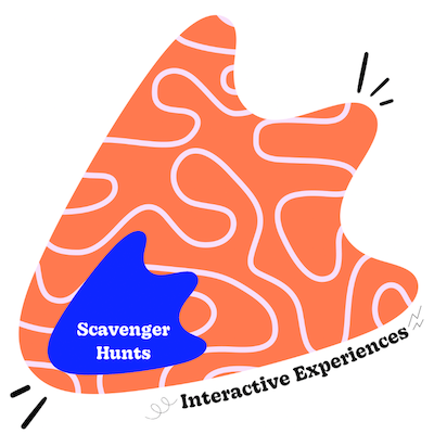Goosechase duck print logo with texts, 'Scavenger Hunts: Interactive Experiences'