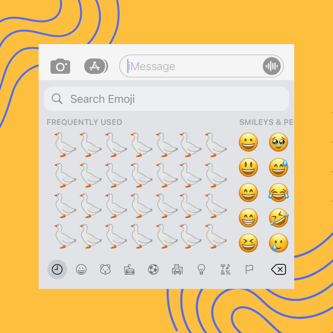 a screenshot of goose and smiley emojis in a phonescreen